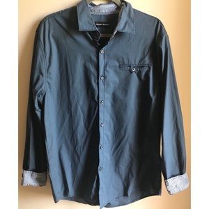 Michael Brandon Men’s Blue/Gray Button Down Shirt